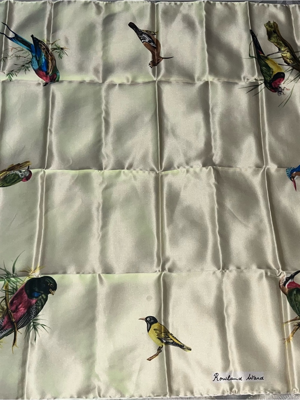 vintage Rowland Ward Italian silk scarf square Birds